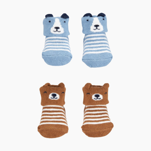Carter's Keepsake Booties (2 Pack) - Brown/Blue Bears, Newborn