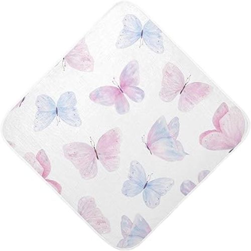 Kigai Cute Butterflies Baby Hooded Towel Super Soft Pure Cotton Bath Towel Super Absorbent Baby Shower Towels for Newborns Infants & Toddlers, Boys & Girls