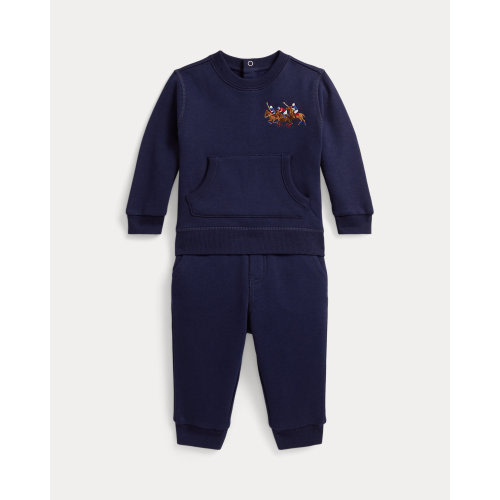 Triple-Pony Fleece Sweatshirt & Pant Set