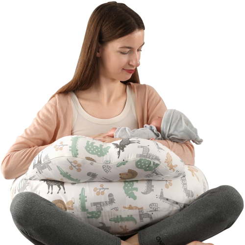 BATTOP Nursing Pillow for Breastfeeding,Plus Size Breastfeeding Pillows for Mom with Adjustable Waist Strap,Extra Pillow on Top for More Support for Mom