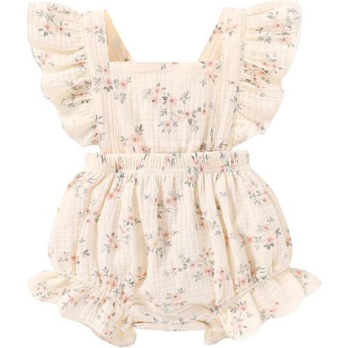 Happy Town Newborn Baby Girl Clothes Infant Summer Romper Sleeveless Floral Cute Outfits One Piece Jumpsuit Bodysuit
