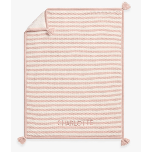 Striped Luxe Cable-Knit Sherpa Baby Blanket