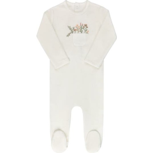 Velour Pocket Full of Flowers Collection - Footie, 3M