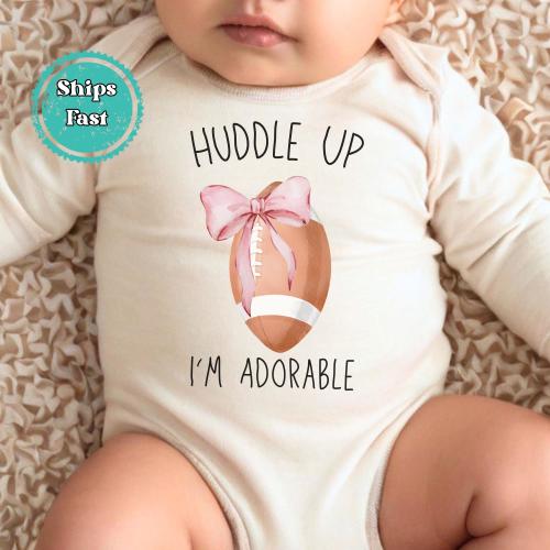 Football Baby Onesie® Brand Bodysuit, Baby Girl Football Outfit for Game Day