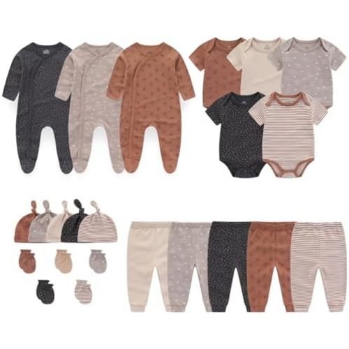 Newborn Layette Gift Set 23-Piece Baby Bodysuits Infant Outfits Essentials and Accessories 0-12 Months
