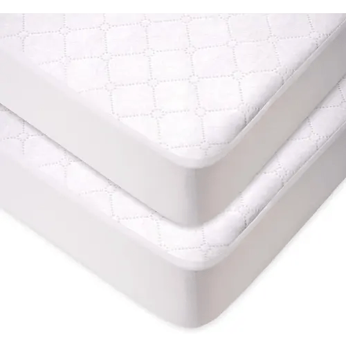 American Baby Company 2 Pack Waterproof Fitted Mini Crib Mattress Protector 38" x 24" - Quilted, Noiseless, Ultra-Soft & Breathable Pack n Play and Mini Crib Mattress Cover