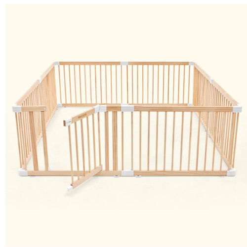 HARPPA Wooden Baby Gate Playpen | Non-Toxic Foldable DIY Adjustable Play Yard for Infants & Toddlers – Natural Finish Baby Fence for Small & Large Spaces