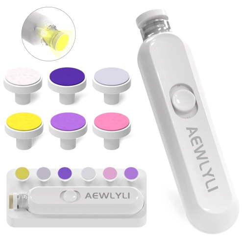 AEWLYLI Baby to Adult Nail Care Kit, Electric File Clippers/Trimmer, Boy/Girl - White