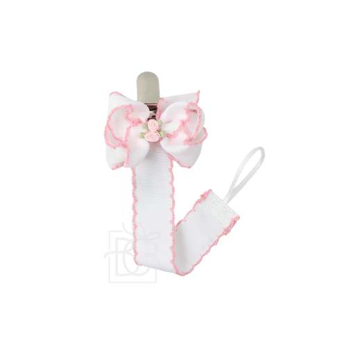 Rosette Bow Pacifier Clip – Little Bear Smocks