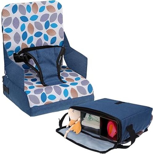 Dreambaby Travel Booster Seat for Dining Table, Portable Toddler High Chair with Back, Storage & Shoulder Strap (6M-3Y)