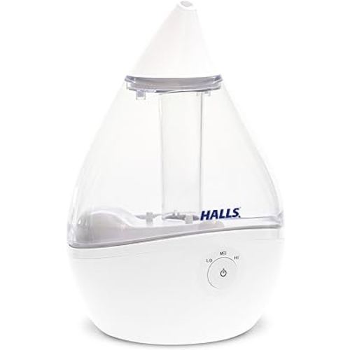 Crane x HALLS Droplet Ultrasonic Small Air Humidifiers for Bedroom and Office, 0.5 Gallon Cool Mist Humidifier for Plants and Home, Humidifier Filters Optional