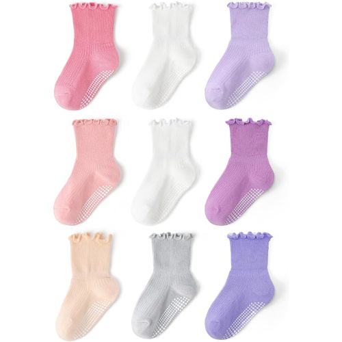 Crew Socks with Anti-slip Dots for Infant Baby Boys Girls