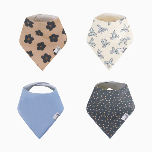 Printed Bandana Bib Set (4-Pack) - Gemma In Tan