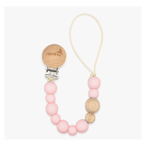 Ninni Co. Rosebud Pink Pacifier Clip