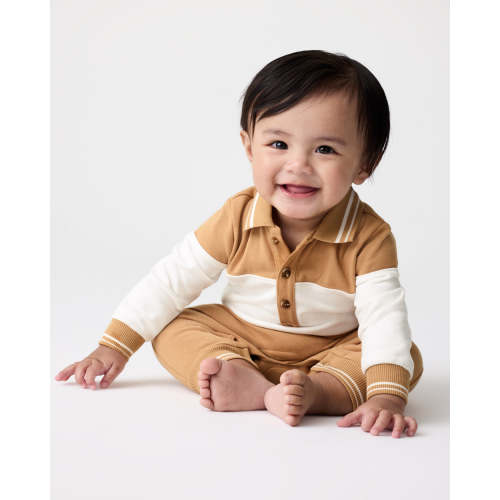 Maple Cream Polo Romper