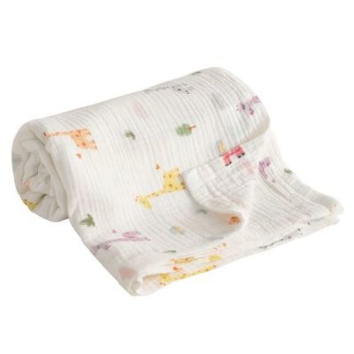 Lightweight Muslin Cotton Toddler Blanket, Breathable & Soft Summer Blanket for Crib & Stroller - NTBAY