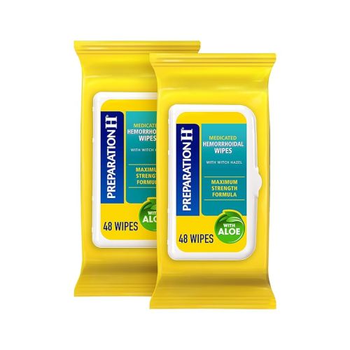 Preparation H Hemorrhoid Flushable Wipes with Witch Hazel for Skin Irritation Relief - 96 Count