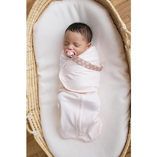 LullaBaby "Double Dream Swaddle: Exclusive Dual Wing Design, Pediatrician-Endorsed, Ultra-Soft Cotton, 2-4 Months, 12-20 lbs - Primrose Pink