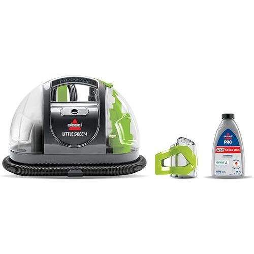 BISSELL - Portable Carpet Cleaner - Little Green Carpet & Upholstery Machine - 48oz Capacity with Stain Brush and self-Cleaning Hydro-Rinse Tool for Home and Automotive use | Black & Green