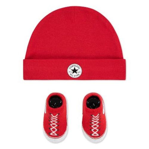 Converse Baby Beanie with Booties Gift Box Set - 0-6M