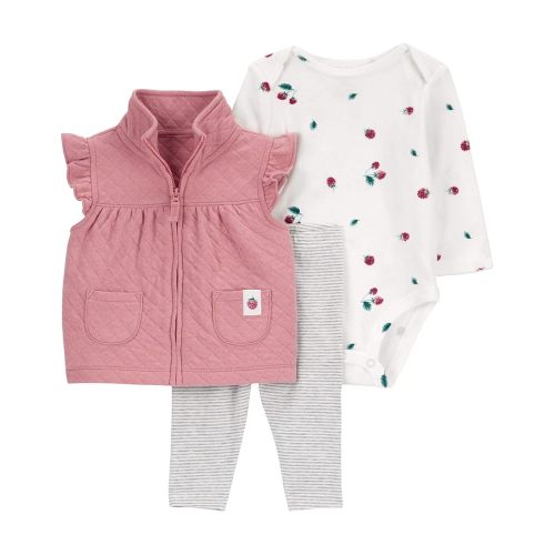 Carter's Baby Girls' 3 Piece Vest Little Jacket Set