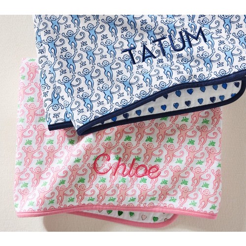 Roller Rabbit Oversized Organic Muslin Baby Blanket