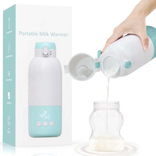 XEITIN Portable Milk Warmer for Travel – Dual Heating Modes for Breast Milk & Water, Portable Bottle Warmer, 17 Ounces