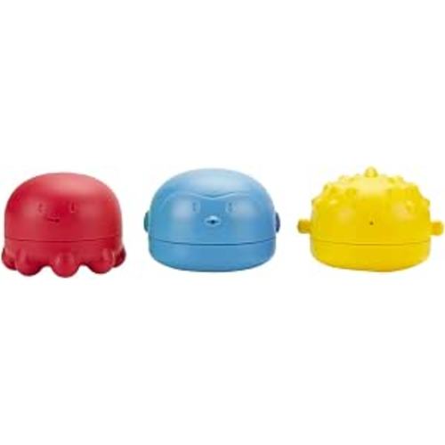 Ubbi Squeeze & Switch Silicone Bath Toys for Babies and Toddlers, Mix-and-Match Water Squirter Toys, Water Toys for Toddler Bath Playtime, Set of 3