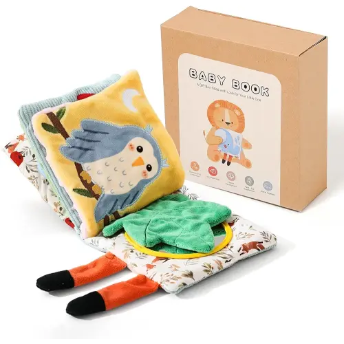 Soft Baby Book Sensory Books for Babies Newborn Infant Toys with Touch and Feel, Crinkle Pages, Mirror, Textures Early Learning Toy Gift for Tummy Time & Sensory Development