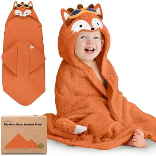 KeaBabies Organic Baby Towel with Hood for Girls, Boys, Soft (Flynn)