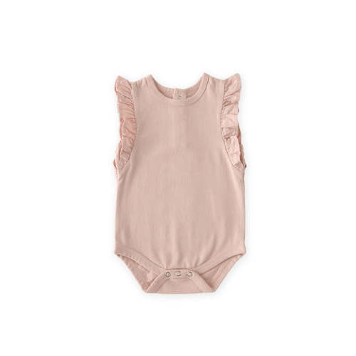 Garment Dye Flutter One-Piece - Soft Peony