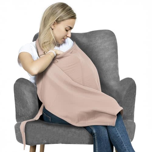 San Francisco Baby Nursing Cover – Breathable Breastfeeding Cover for Nursing, 360° Nursing Cover Up for Breastfeeding, Privacy Nursing Covers, Nursing Blanket for Breastfeeding – White Alyssum