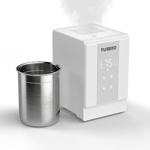 TURBRO 4L Stainless Steel Warm Mist Humidifier, 500mL/h Steam Vaporizer