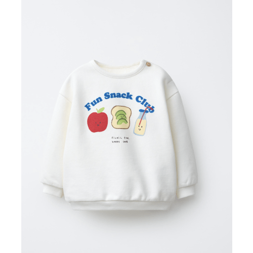 FLOCKED PRINT SWEATSHIRT