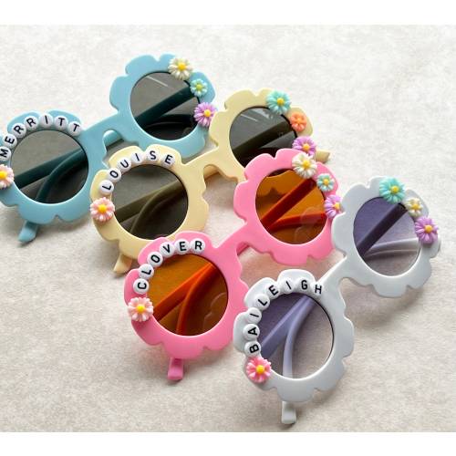 Floral Daisy Girls Personalized Sunglasses, Toddler Gift, Babies Gift, Little Girl Personalized Accessories, Girls Birthday Gift