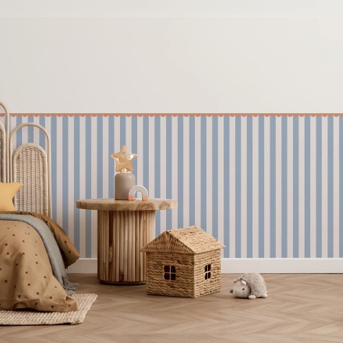 Stripe Wall Decal, Half Wall Decal, Kids Wall Decal Stripes, Nursery Wall Stickers, Minimalist Modern Playroom Decor ~ 6 colors available
