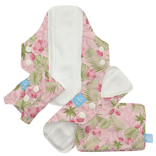 3 Feminine Pads - Pink Forest – Charlie Banana