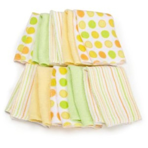 Spasilk 10 Pack Soft Terry Washcloth, Yellow