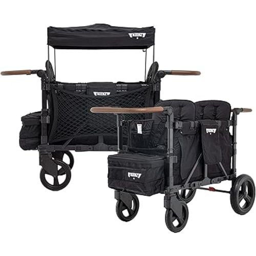 Keenz XC EVO- Luxury Comfort Stroller Wagon | Foldable 2 Passenger with Adjustable Canopy | Black