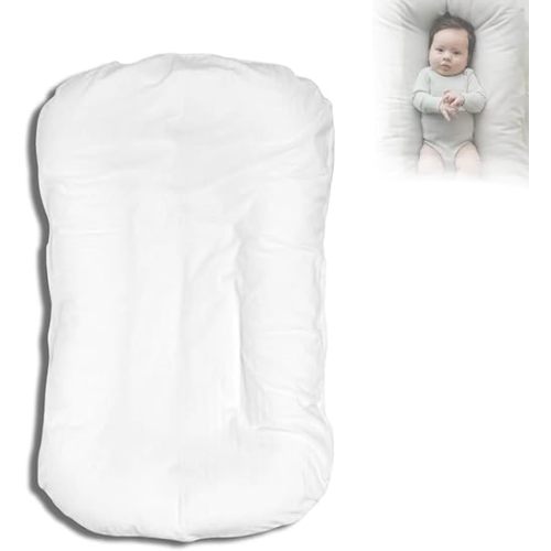 Coussin de chaise longue gigogne multifonction avec housse amovible en coton – Soutien ultra doux pour la maison, le bureau et les voyages (blanc, L)