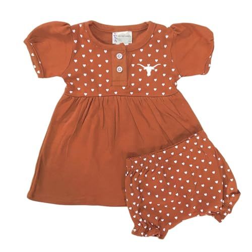 Two Feet Ahead Baby Girl Hearts Dress & Bloomers - Officially Licensed | Matching 2-piece set 100% cotton Machine washable Boutique-style fashion Party-ready look