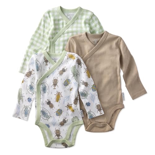 Butterblu unisex-baby Sterling 3-pack Kimono Bodysuits 100% Organic Cotton Side Snap for Baby Boys & Girls