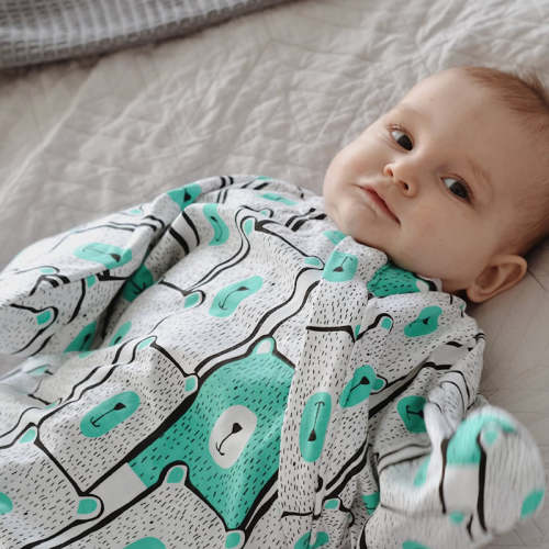 Baby Sleep Suit with Belly Band | Transition to free arms