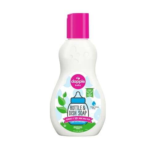 Dapple Baby - Fragrance-Free Bottle & Dish Soap - 3 fl oz | Plant-Powered Cleaner for Baby Bottles, Pump Parts, and Sippy Cups, Travel Size