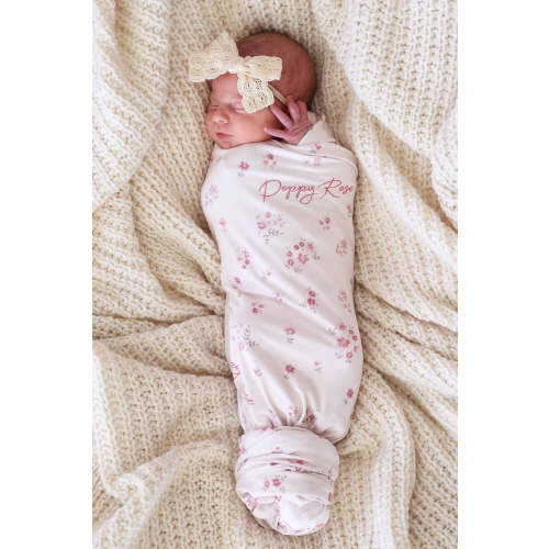 Precious Posies Personalized Swaddle Blanket