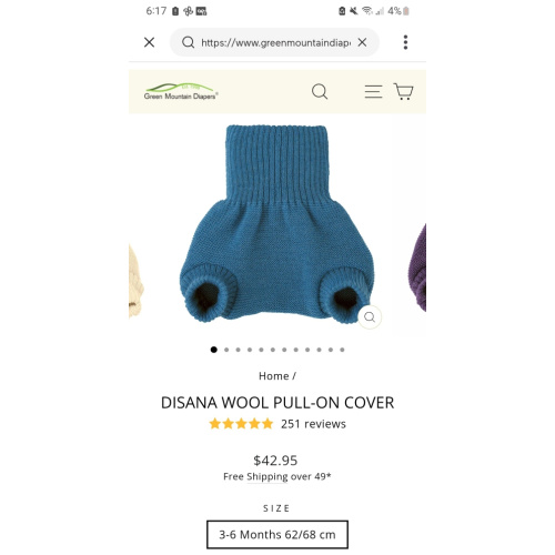 Disana Wool Pull-On Cover 3-6 month