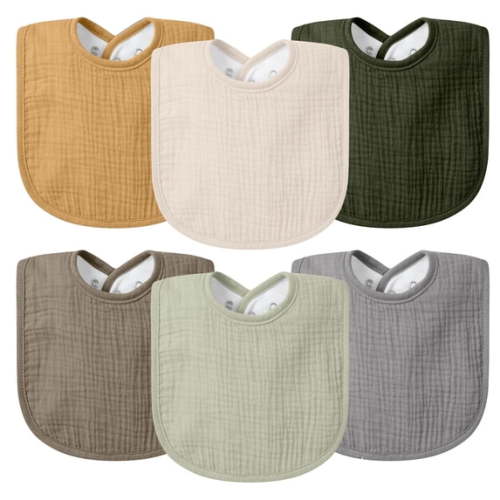 VOMARHUG Baby Muslin Bibs for Boys Girls,Organic Muslin Baby Bib for Drooling and Teething, Soft Bandana Drool Bibs 6 Pack