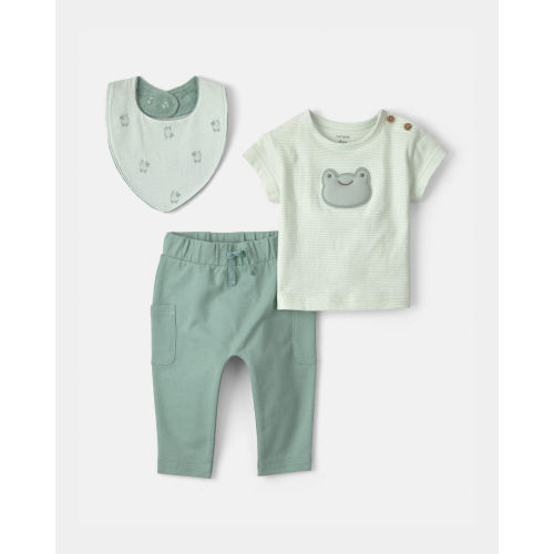 Baby Boy 3-Piece Frog Top & Pant Set - Green | Carter's