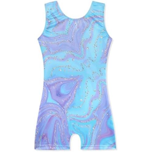 HOZIY Gymnastics Leotards for Girls Unicorn Aurora Rainbow Mermaid Dinosaur Cupcake Sparkle Biketard Toddlers Kids Children