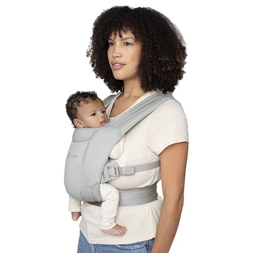 Ergobaby Embrace Cozy Newborn Essentials Baby Carrier Wrap (7-25 Pounds), Soft Air Mesh, Soft Grey